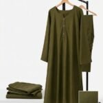 Olive Green Solid Two-Piece Co-Ord Set